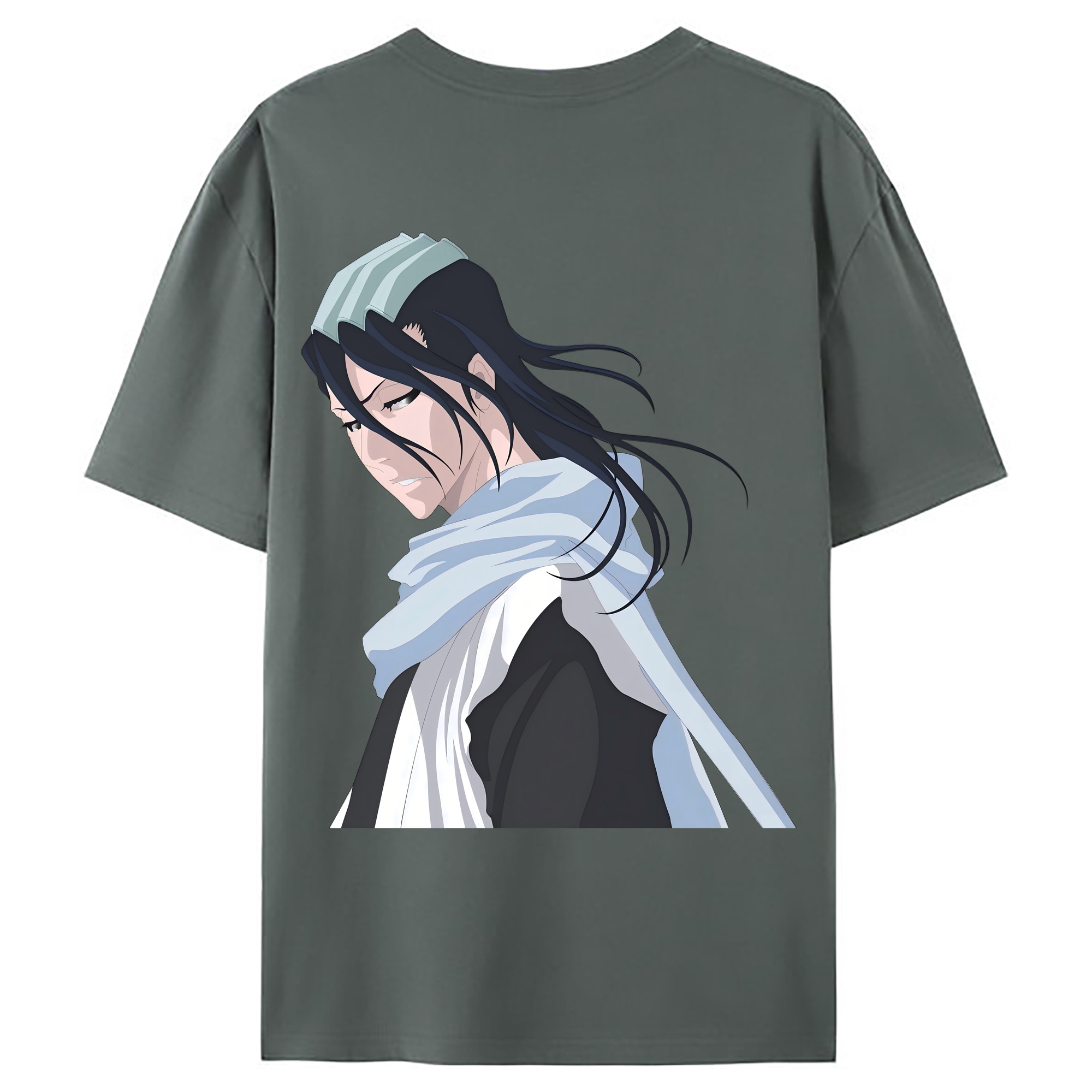 （画像用） ブリーチ くちき びゃくや BLEACH Kuchiki Byakuya 綿100％ メンズ半袖Tシャツ（バックプリント） 通気性